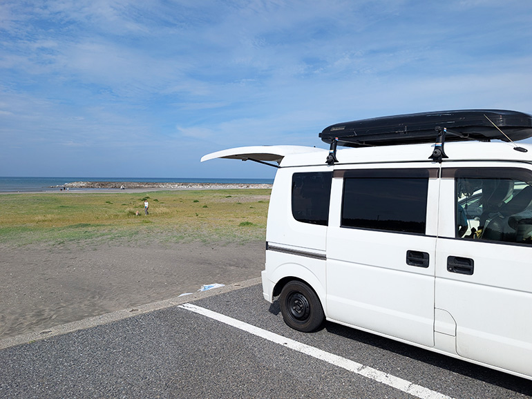 大原海水浴場駐車場の様子