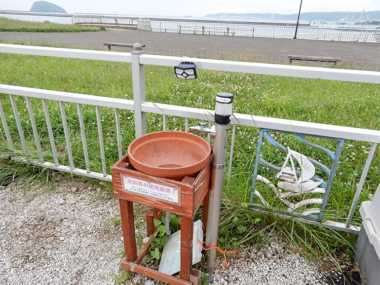 RVパーク室蘭ZEKKEI BASE CAMPの水道