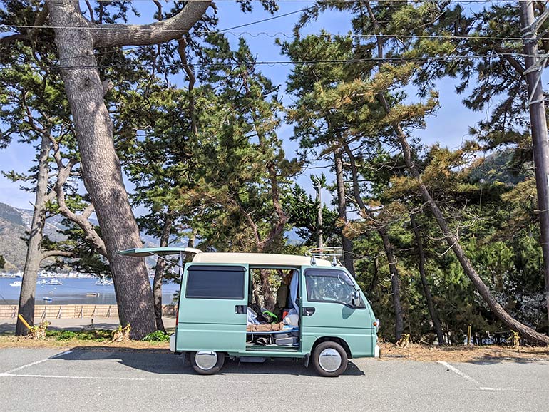 御浜海水浴場駐車場の景色