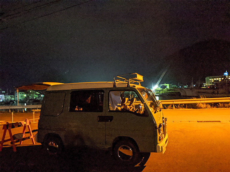 下田公園駐車場の景色