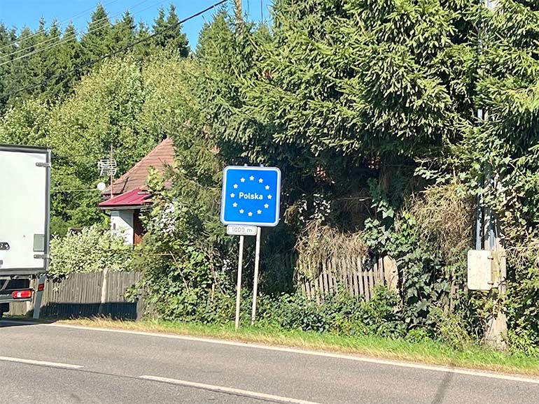 ヨーロッパの道路走行中