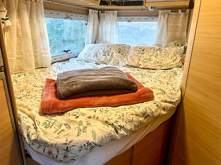 車中泊冬用の寝具・衣類