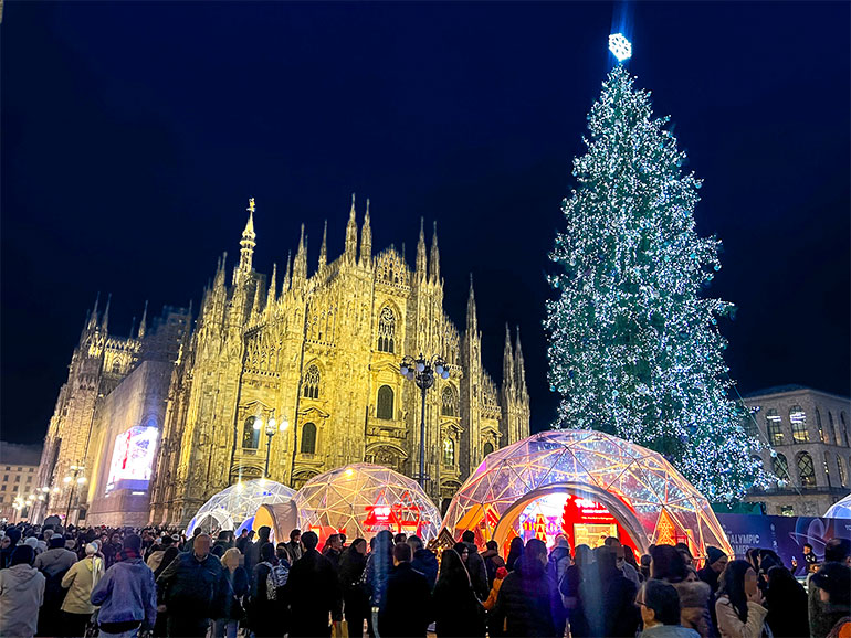 ミラノのクリスマスの風景