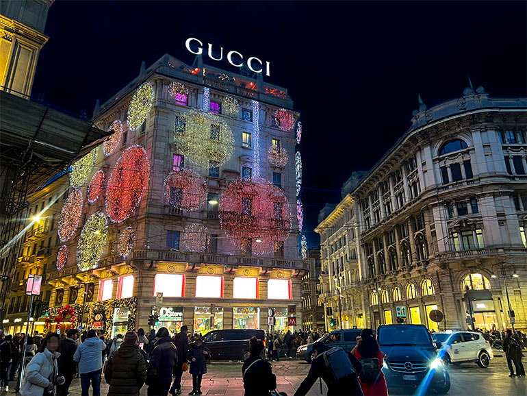 ミラノのクリスマスの風景