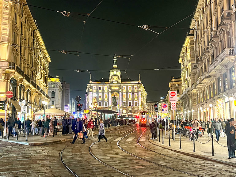 ミラノのクリスマスの風景