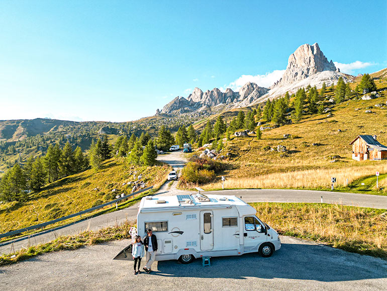ヨーロッパのキャンピングカー旅の様子