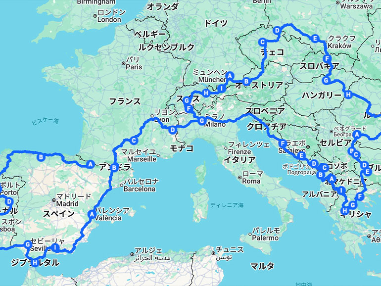 旅した国の地図