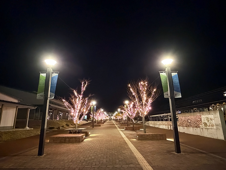 道の駅おながわ夜の景色