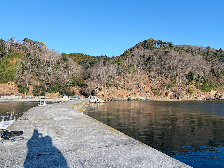 牡鹿半島の漁港の景色