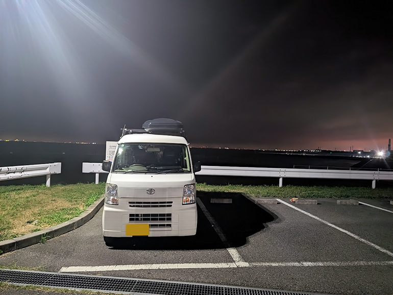 金田さざなみ公園駐車場の景色