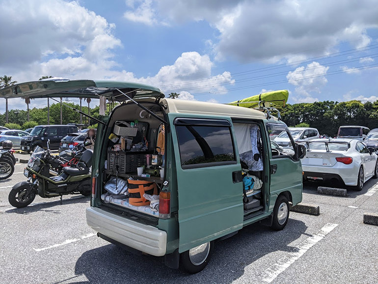 袖ケ浦海浜公園駐車場の景色