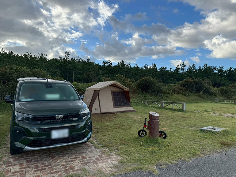 車中泊キャンプの様子