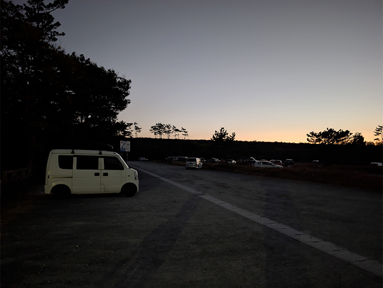 遠州灘海浜公園駐車場の様子