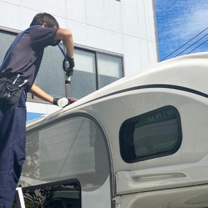 車中泊しながらキャンピングカーの洗車＆コーティング！WING-RV「民パーク ウイングRV」