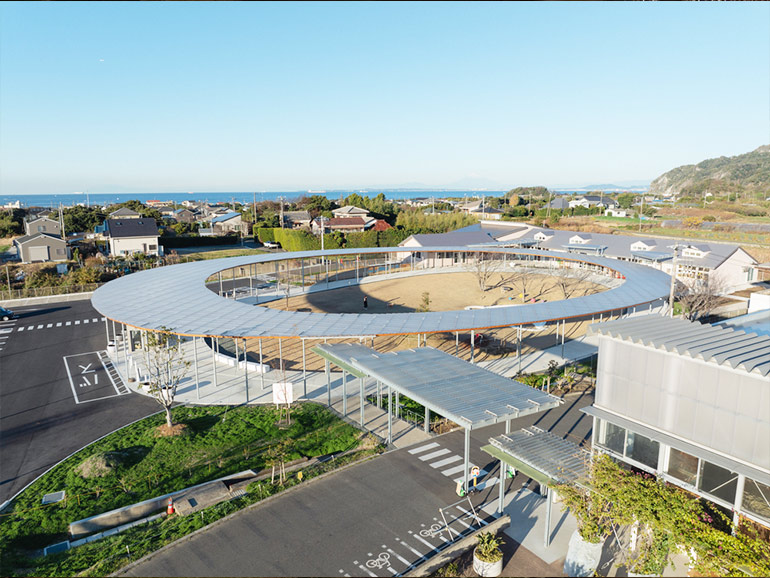 都市交流施設・道の駅保田小附属ようちえん RVパークの全景