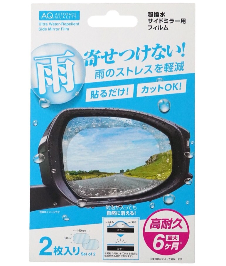超撥水サイドミラー用フィルムパッケージ