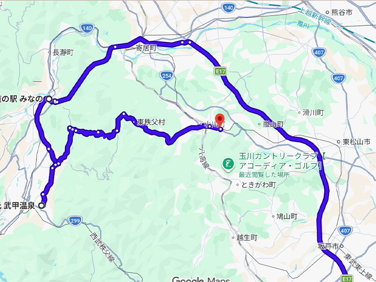 埼玉県秩父の地図