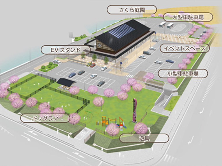 道の駅 織姫の里なかのとの全体図