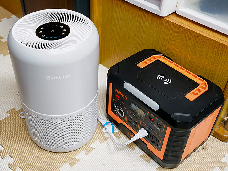 ポータブル電源で空気清浄機を稼働