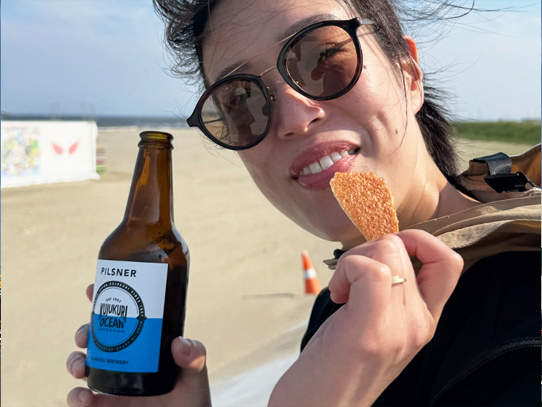 九十九里ビールと鯛せんべい