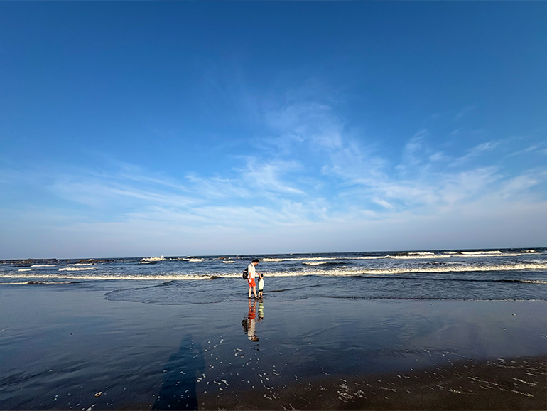 片貝海水浴場で海辺散歩