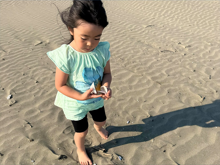 片貝海水浴場で海辺散歩