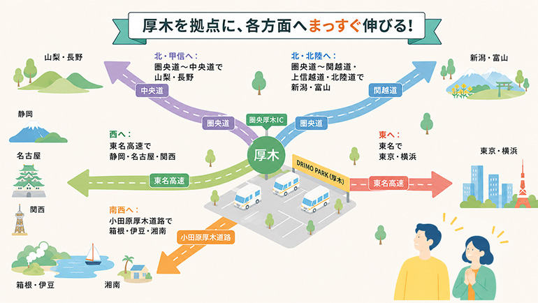 DRIMO PARK厚木拠点の利便性