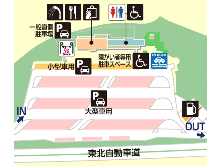 安積PA上り地図