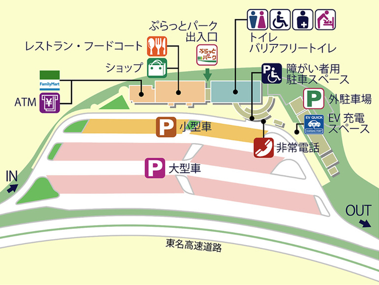 中井PA(下り)のマップ