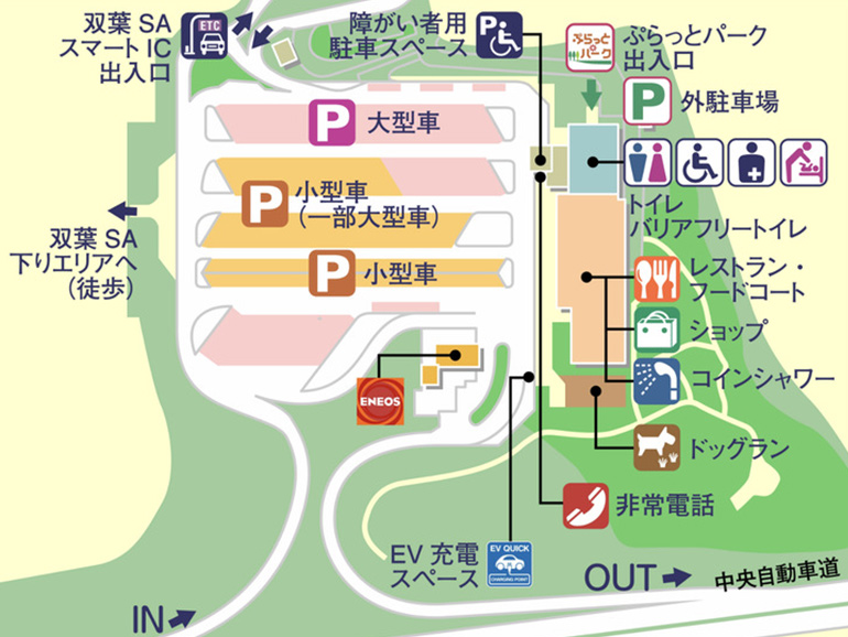 双葉SA(上り)のマップ