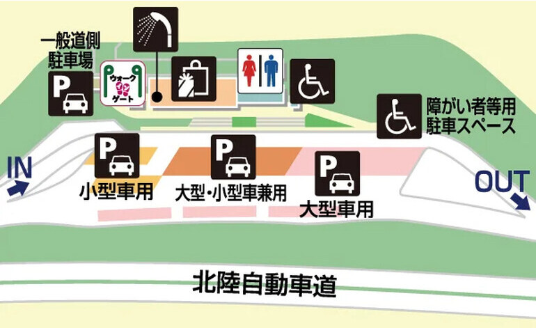 大積PA(下り)のマップ