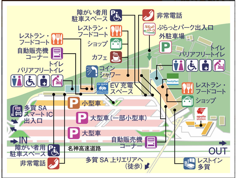 EXPASA多賀(下り)の地図